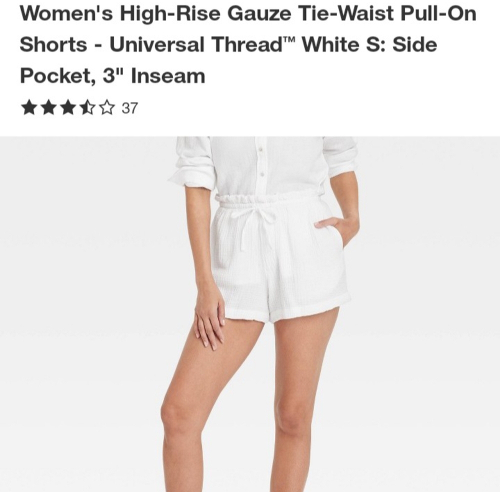 Universal Thread High-Waist White Gauze Shorts